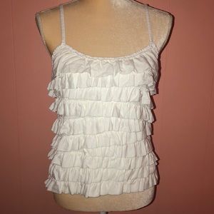 Hollister size medium ruffled white tank